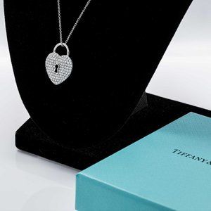 Tiffany & Co. Heart Lock Diamond Platinum Pendant